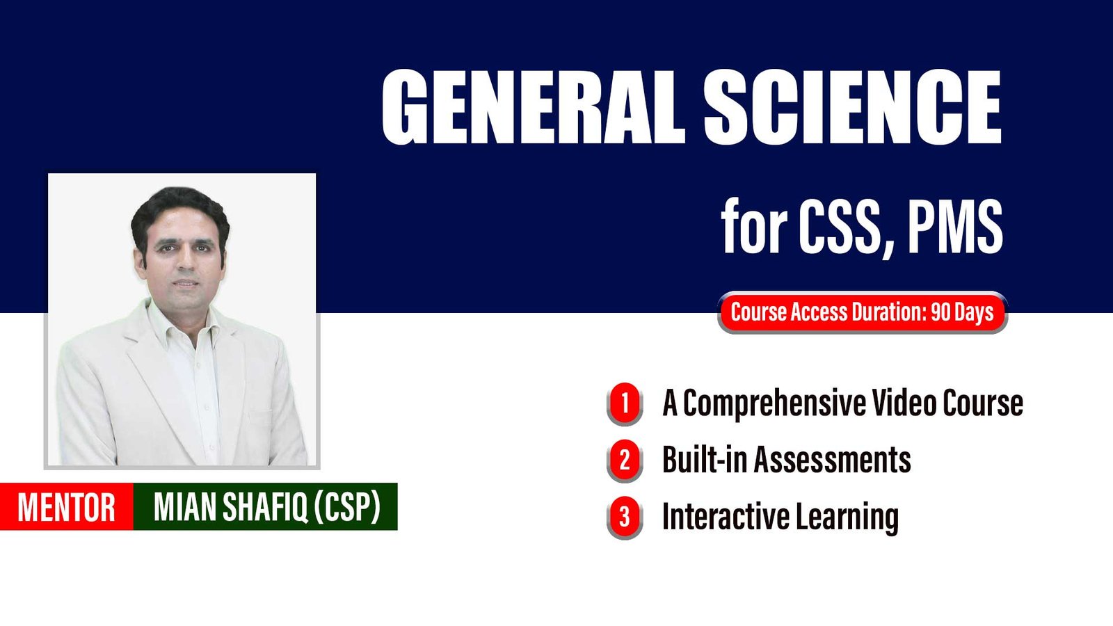 General Science for CSS, PMS LMS Course by Mian Shafiq